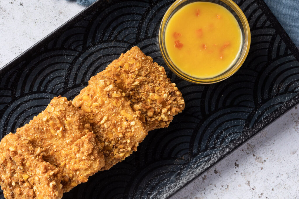 SAGANAKIS DE QUESO BRIE CON SALSA DE NARANJA